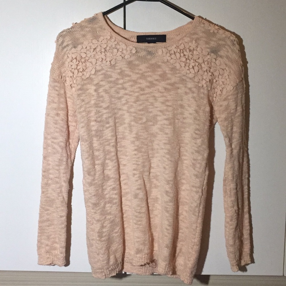 floral light pink sweater top